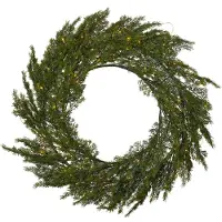 Star Micronics Grote Dennenkrans 'Thuja', Buitenkerstkrans met Batterij + Timer, 80 LED's, Ø 80cm