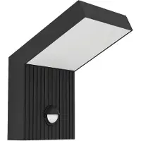 Eglo Grottazzolina Wandlamp Buiten - Sensor - LED - 17.5 cm - Zwart/Melkkleurig