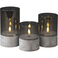 Konstsmide 1819-300 LED-kaars Grijs-wit Barnsteen (Ø x h) 80 mm x 100 mm