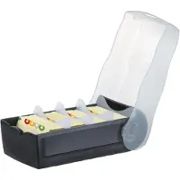 HAN CROCO 997-633 Kaartenbox Zwart Aantal kaarten (max.): 900 kaarten DIN A7 liggend Incl. 100 gelinieerd