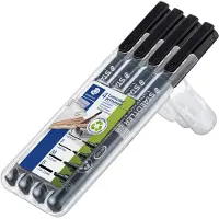 Staedtler Lumocolor 319, permanent marker special, 4 stuks in verschillende schrijfbreedtes, zwart 10 stuks