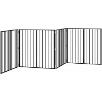 vidaXL Hondendeur 4 st Zwart 100 x 100 cm Gegevens staal