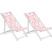 Beliani ANZIO/AVELLINO - Set van 2 hoezen - Abstract/Roze - Polyester