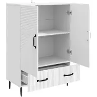 vidaXL Dressoir Wit 66 x 34,5 x 95 cm Bewerkt hout