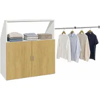 VCM Kleiderschrank für Dachschräge mit Kleiderstange & Stauraum Schrank für Schlafzimmer Dachboden - Dacho M