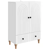 vidaXL Dressoir Wit 66 x 34,5 x 95 cm Bewerkt hout