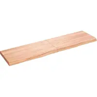 vidaXL Wastafelblad 120x30x(2-4) cm behandeld massief hout lichtbruin