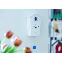 TIM. TIM Koekoeksklok Modern - Wandklok - Wekker - Inclusief Gewichtsketting - Wit - 11cm x 18cm x 28cm