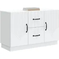 vidaXL Dressoir Wit 89 x 34,5 x 57 cm Bewerkt hout