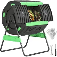 Outsunny Buiten compostbak-Kunststof, Metaal-94L x 67B x 98H cm-Groen