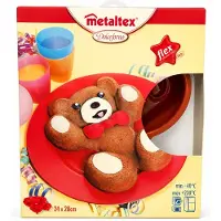 Metaltex Dolceforno Siliconen Bakvorm Beer – Flexibele Teddy Cakevorm – 24 x 28 cm – Rood