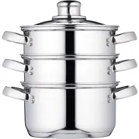 TIM. Stoomkoker-Stoomkokers-Stoompan-Zilver-‎25cmx18cmx20cm