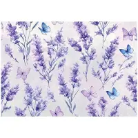 WALLARENA - Behang 150x105 cm - Fotobehang - Vliesbehang - lavendelbloemen in paars - voor slaapkamer en woonkamer - halfmatte afwerking - paars