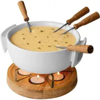 TIM. TIM Kaasfondue Set - Fonduepan - Fondue - 1,6 L - Wit - 23cm x 20cm x 14cm