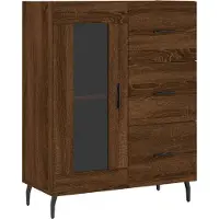 vidaXL Dressoir 69,5x34x90 cm bewerkt hout bruin eikenkleur