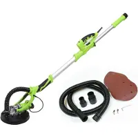 TIM. TIM Langnekschuurmachine – Wandschuurmachine 710 W – Plafondschuurmachine Inclusief 6 Slijpschijven - Telescopische Schuurmachine - Groen - 126cm x 30cm x 26cm