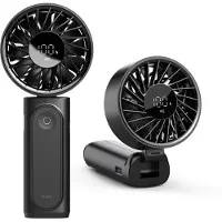 FlinQ Handventilator VoltAir - Draagbare Ventilator - Mini Fan Oplaadbaar - Kleine Portable Ventilator met USB - Draadloze Tafelventilator - Zwart