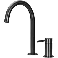 Pure.Sink Luxion 2-gats Gun metal keukenkraan met ronde uitloop PLX2HR-61