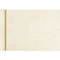 vidaXL Balkonscherm 75x600 cm HDPE crèmekleurig