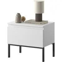 Selsey Nachtkastje Kate | Design spaanplaat wit 49x43x32 cm nachtkastjes | NADUVI