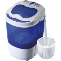 TIM. TIM Camping Wasmachine - Mini Wasmachine - Wasmachines - Capaciteit van Kleding 3 kg - Laag Water- en Energieverbruik - Blauw - 36cm x 37cm x 53cm