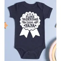 Babybugz Baby Rompertje Vaderdag – Fijne Vaderdag Lieve Papa – Donkerblauw Romper met Print – 3 tot 6 maanden