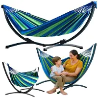 Noname Tweepersoonshangmat Standaard Groen-Blauw 200x120 cm