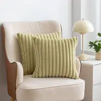 OKWISH Kussenslopen – Sierkussensloop Set Van 2 Met Fluweelstof, Luxe Kussenslopen Met Rits Voor Woonkamer En Bed – 50x50 Cm – Fluweelstof – Groen