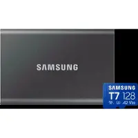 Samsung T7 Portable SSD 2 To Gris + MicroSDXC T7 128 Go 170 Mo/s