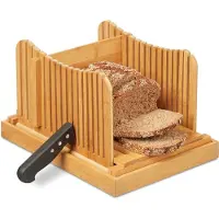 TIM. TIM Broodsnijder Hulpmiddel - Broodsnijmachine Handmatig Met Kruimelopvang - Broodplank Hout - Broodsnijplank - Met Verstelbare Dikte - Natuurlijk‎ - 32cm x 24cm x 20cm; 1.2 kg