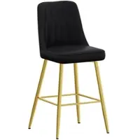 STILVORA Barkrukken 100 Cm - Set Van 2 - Met Rugleuning En Voetsteun - Voor Keukeneiland En Huisbar - Metaal PU Zwart Goud