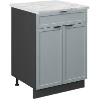 Vicco Fame-Line Keukenonderkast – 60 cm met lade, WB Marmer Licht blauw-grijs