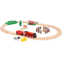 Ravensburger WORLD houten spoorweg boerderij treinset Rode Lola