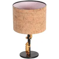 Anne Light & Home Zwarte tafellamp Animaux met kurk kapje Ø20cm