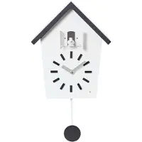 TIM. TIM Koekoeksklok Modern - Wandklok - Klok - Inclusief Gewichtsketting - Zwart - 29cm x 23cm x 11cm