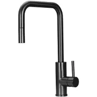 Pure.Sink Luxion Gun metal keukenkraan square met uittrekbare uitloop PLXSQUA-61