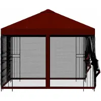 vidaXL Tuin gazebo met zijwanden 3 x 3 m Bordeauxrood