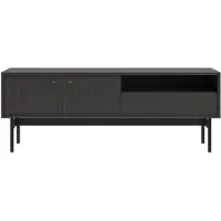 Selsey Olar II – TV-meubel met 2 deuren, 1 lade en 1 open vak - Zwart portland essenhout - 154 cm