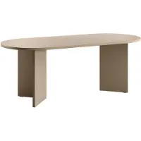 Selsey Eettafel Philipa ovaal | spaanplaat beige 204x90x75 cm eettafels | NADUVI