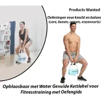 InnovaGoods Opblaasbaar met Water Gevulde Kettlebel voor Fitnesstraining met Oefengids