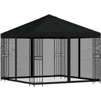 vidaXL Tuin gazebo met zijwanden 3 x 3 m Zwart Polyester en Staal
