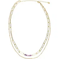 Notre-V Dames Sieraden Ketting Dubbel Chain - Goudkleurig - Maat ONESIZE