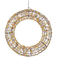Kaemingk Classic warm 500 Micro-LED verlichte krans frame zwart dia 38 cm Lumineo