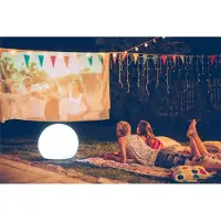 New Garden Buly vloerlamp globe, Ø 60 cm, wit / opaal, Kunststof, Modern
