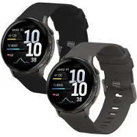 Kwmobile 2x horlogebandjes geschikt voor Garmin Venu 4 41mm bandje - Smartwatch bandjes van TPU - Activity tracker horloge band in zwart / grijs