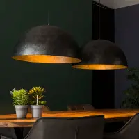 Lyora Industriële hanglamp Dome 2x Ø 60cm - charcoal