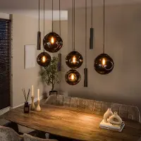 Lyora Eettafel hanglamp Stellar 5x E27 + 4x GU10