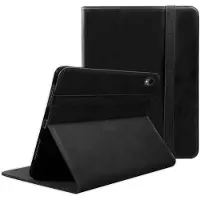 Rosso Deluxe Hoes Geschikt voor Samsung Galaxy Tab S11 | Book Case Echt Leer | Sleep/Wake | Standaard | Penhouder | Beschermhoes Zwart