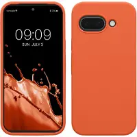 Kwmobile telefoonhoesje geschikt voor Google Pixel 9a - Hoesje met siliconen coating - Smartphone case in zomers oranje