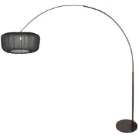 Steinhauer Booglamp Vela Lino 4763CA cacao met zwarte textiel kap Ø60 cm